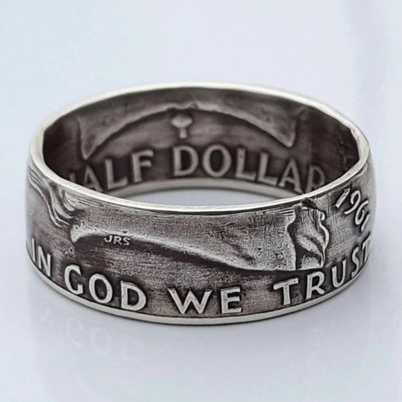 Fashion Jewelry Jewelry - Beautiful 1961 Half Dollar Coin .925 Sterling Silver Band $$$